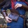 Medieval Leather Belt Pouch-6714BR 4 The Messenger’s Medieval Genuine Leather Belt Pouch