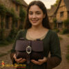 Medieval Leather Belt Pouch-6714BR 6 The Messenger’s Medieval Genuine Leather Belt Pouch