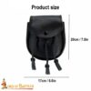 Medieval Leather Belt Pouch-6728BK 2 Medieval Sporran