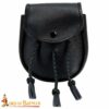 Medieval Leather Belt Pouch-6728BK 3 Medieval Sporran