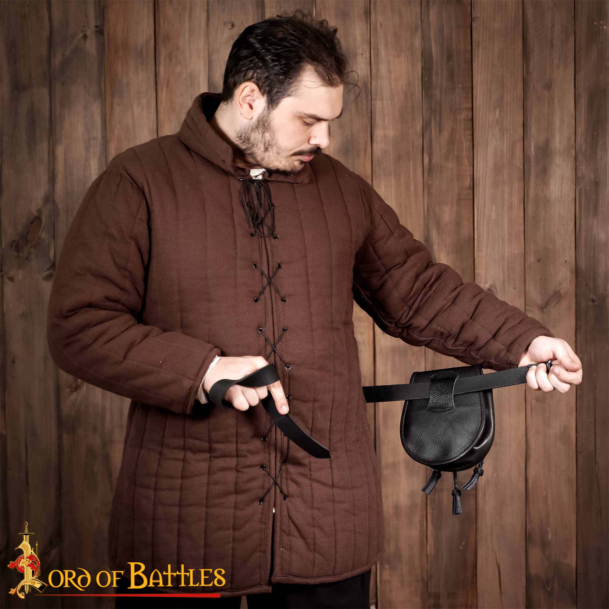 Medieval Leather Belt Pouch-6728BK 4 Medieval Sporran