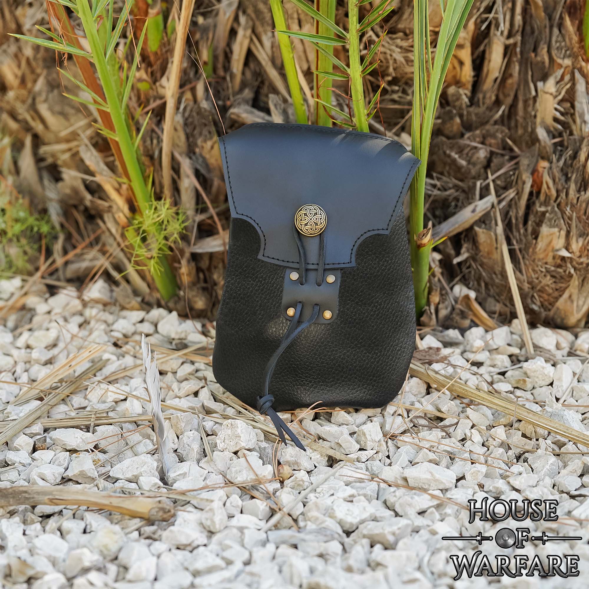 Medieval Leather Belt Pouch-701935BK genuine leather belt bag