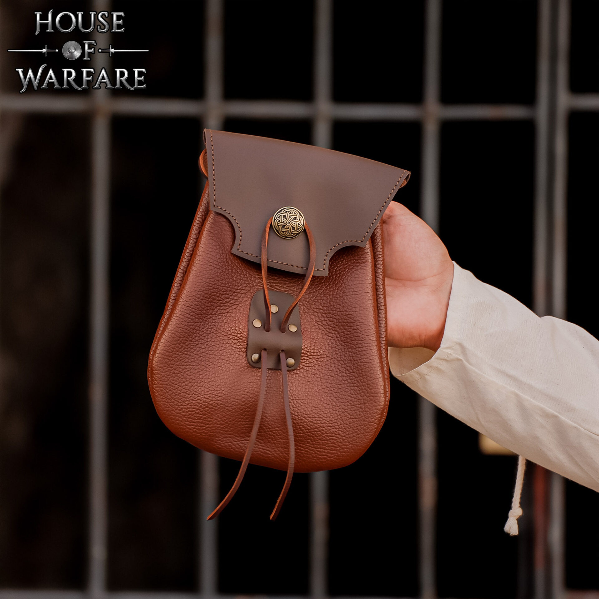 Medieval Leather Belt Pouch-701935BR 3 genuine leather belt bag