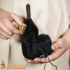 Medieval Mini Leather Coin Pouch-60751BK 1 Medieval Mini Coin Pouch Handcrafted from Genuine Leather