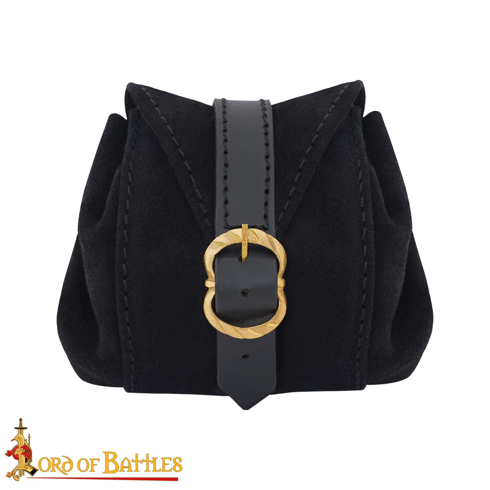 Medieval Mini Leather Coin Pouch-60751BK 3 Medieval Mini Coin Pouch Handcrafted from Genuine Leather