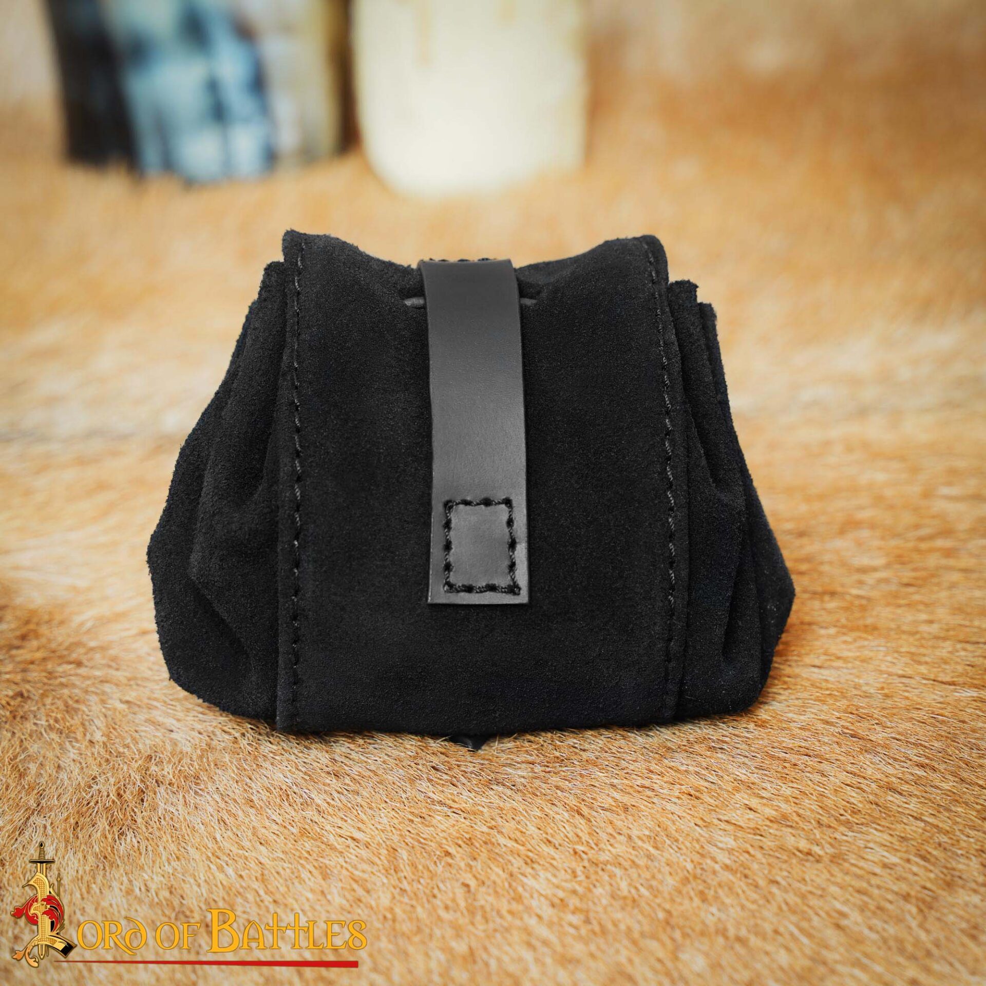 Medieval Mini Leather Coin Pouch-60751BK 5 Medieval Mini Coin Pouch Handcrafted from Genuine Leather