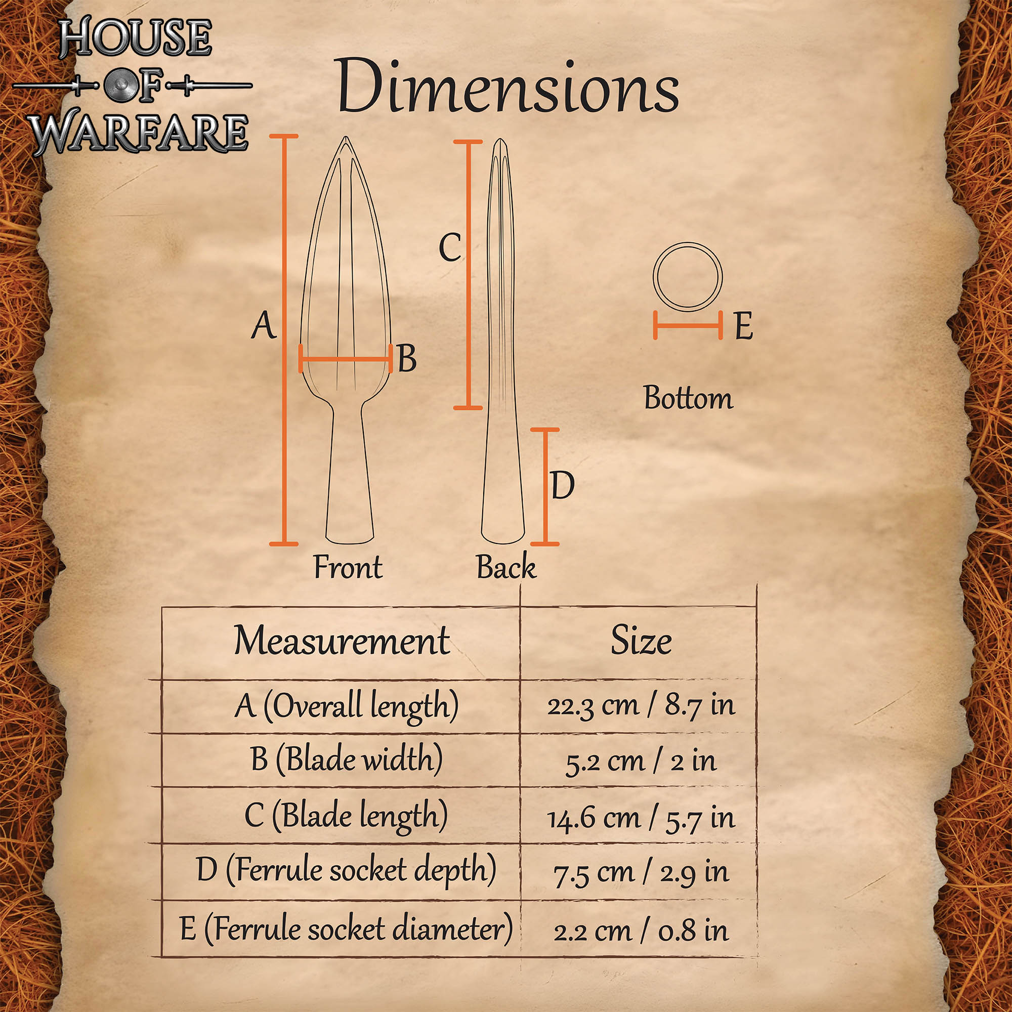 Medieval Ridged Leaf Spearhead-701115 2 Leaf Spearhead
