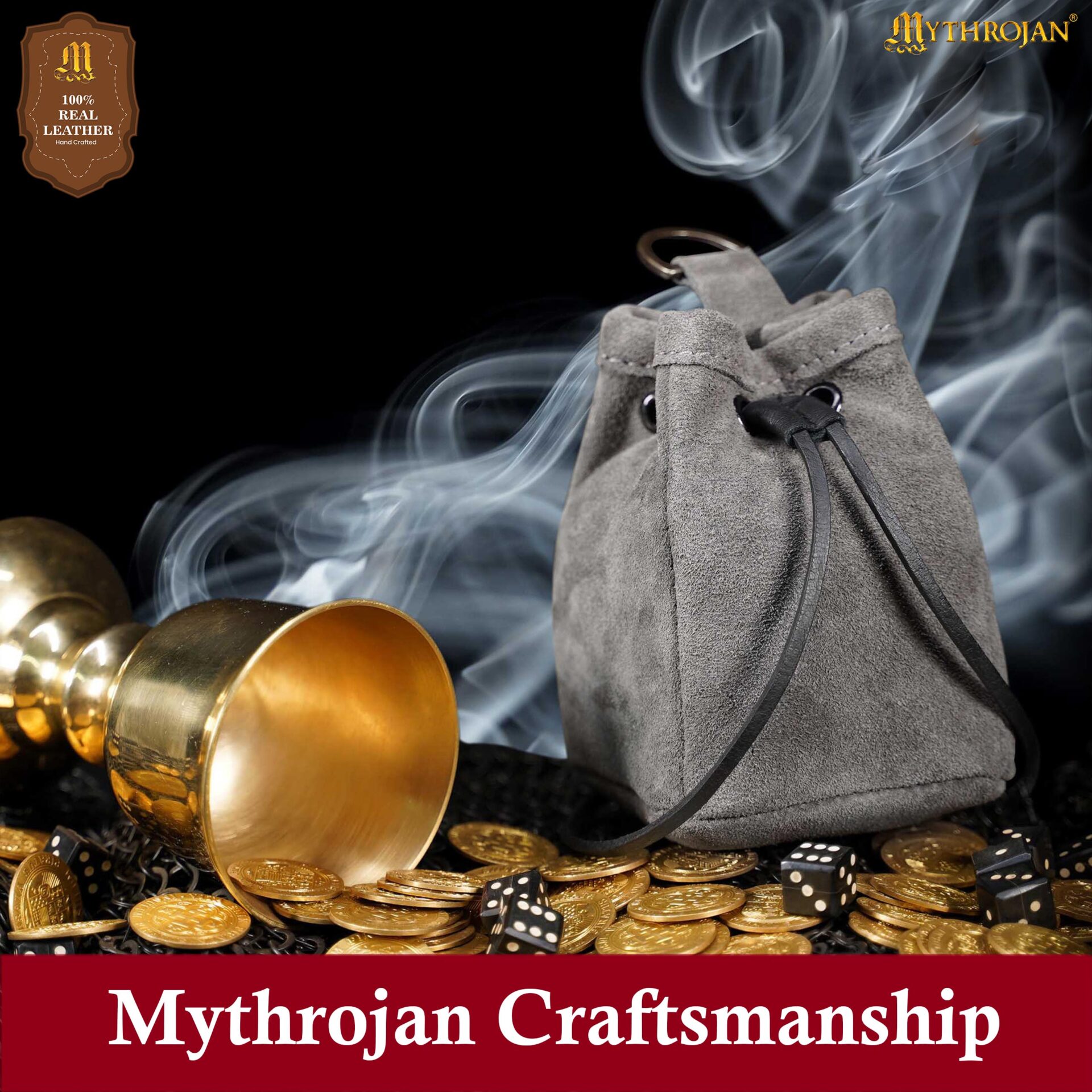 Medieval Suede Leather Drawstring Belt Pouch-300948GY 4 medieval drawstring belt bag