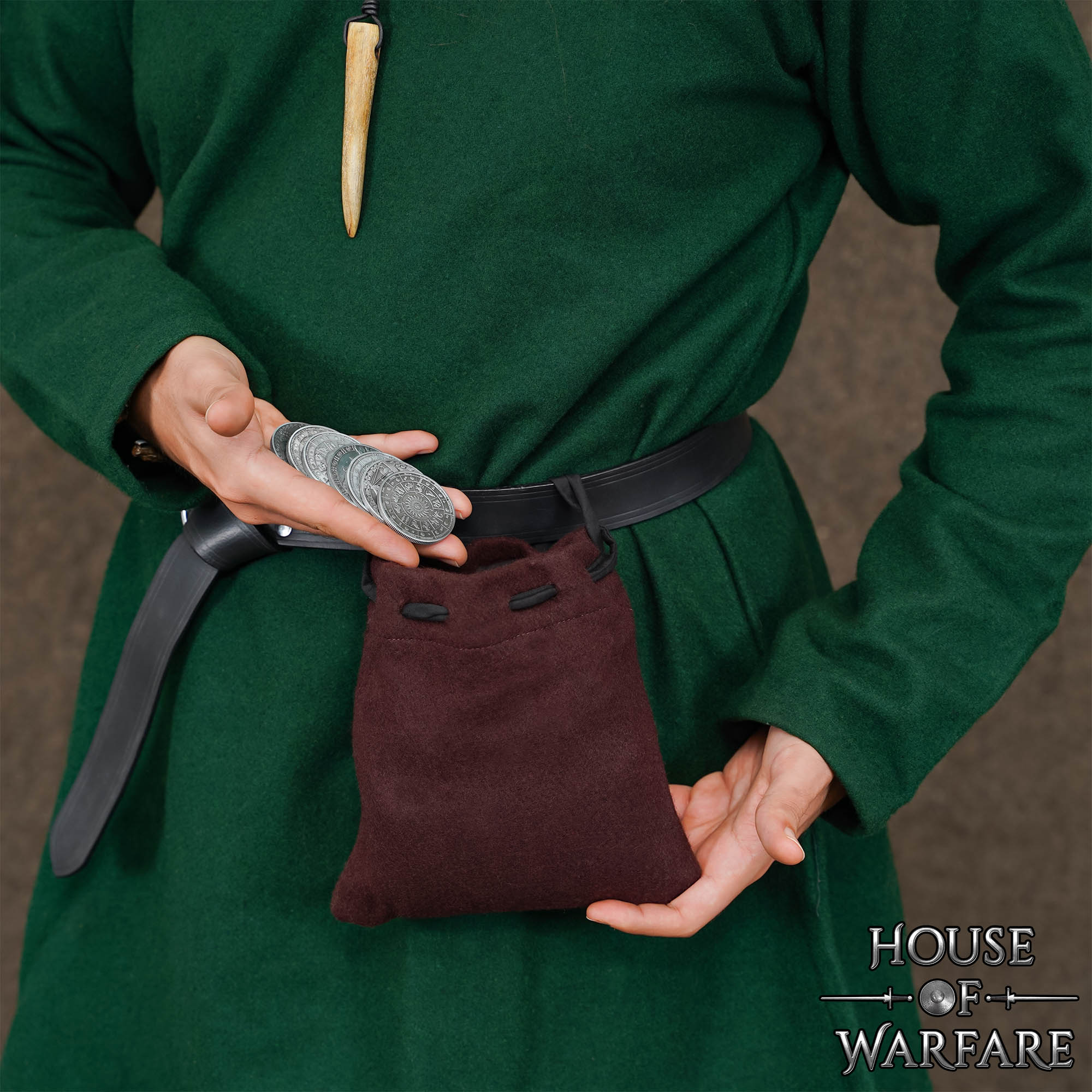 Medieval Woolen Drawstring Pouch-701550 4 Medieval Merchant Woolen Drawstring Pouch – Discontinued