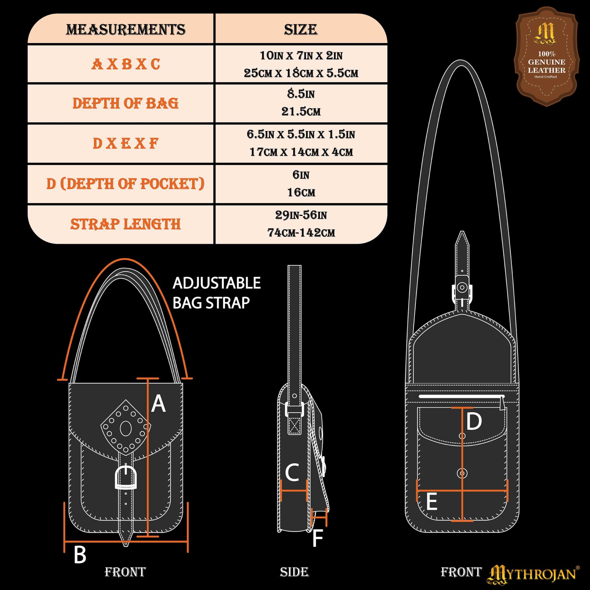 Victorian Leather Shoulder Bag-300995M 2 Sorceress Sling Bag