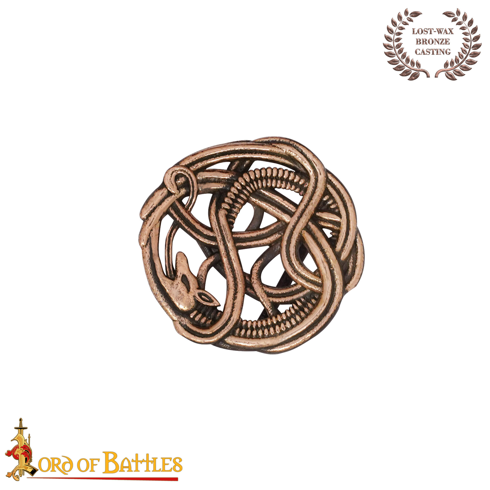 Viking Serpent Knot Buckle-26451BZAT 3 Bronze Buckle