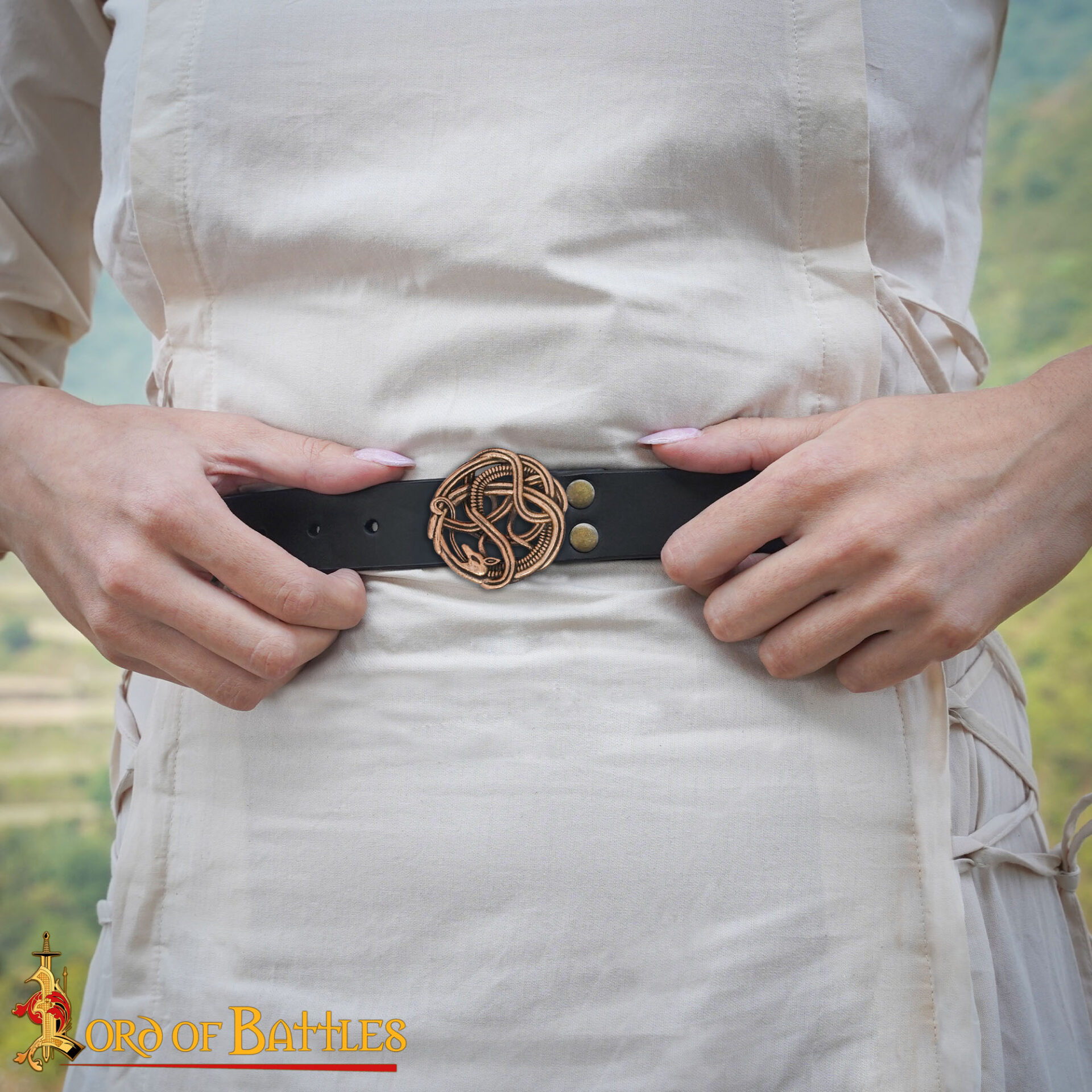 Viking Serpent Knot Buckle-26451BZAT 4 Bronze Buckle