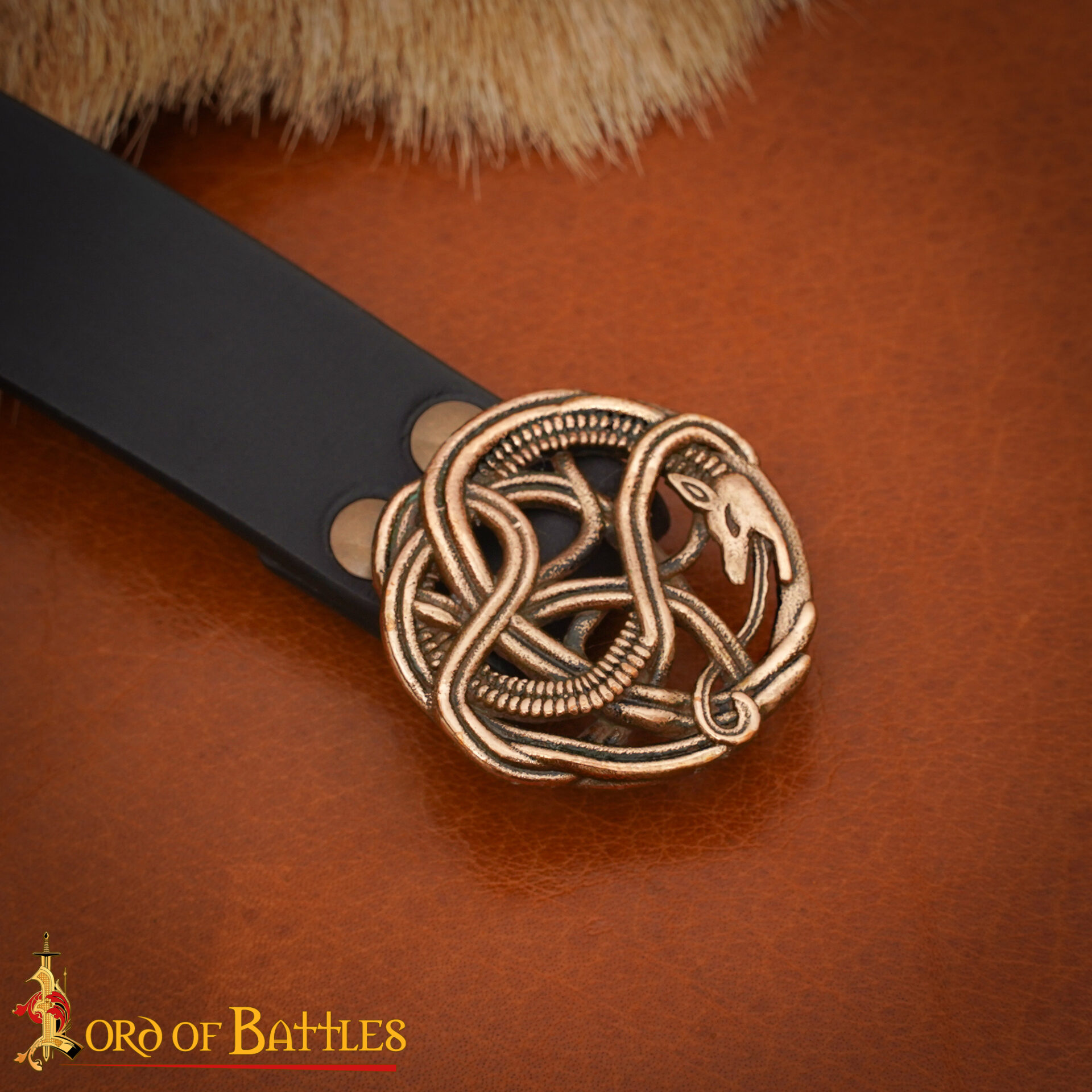 Viking Serpent Knot Buckle-26451BZAT 6 Bronze Buckle