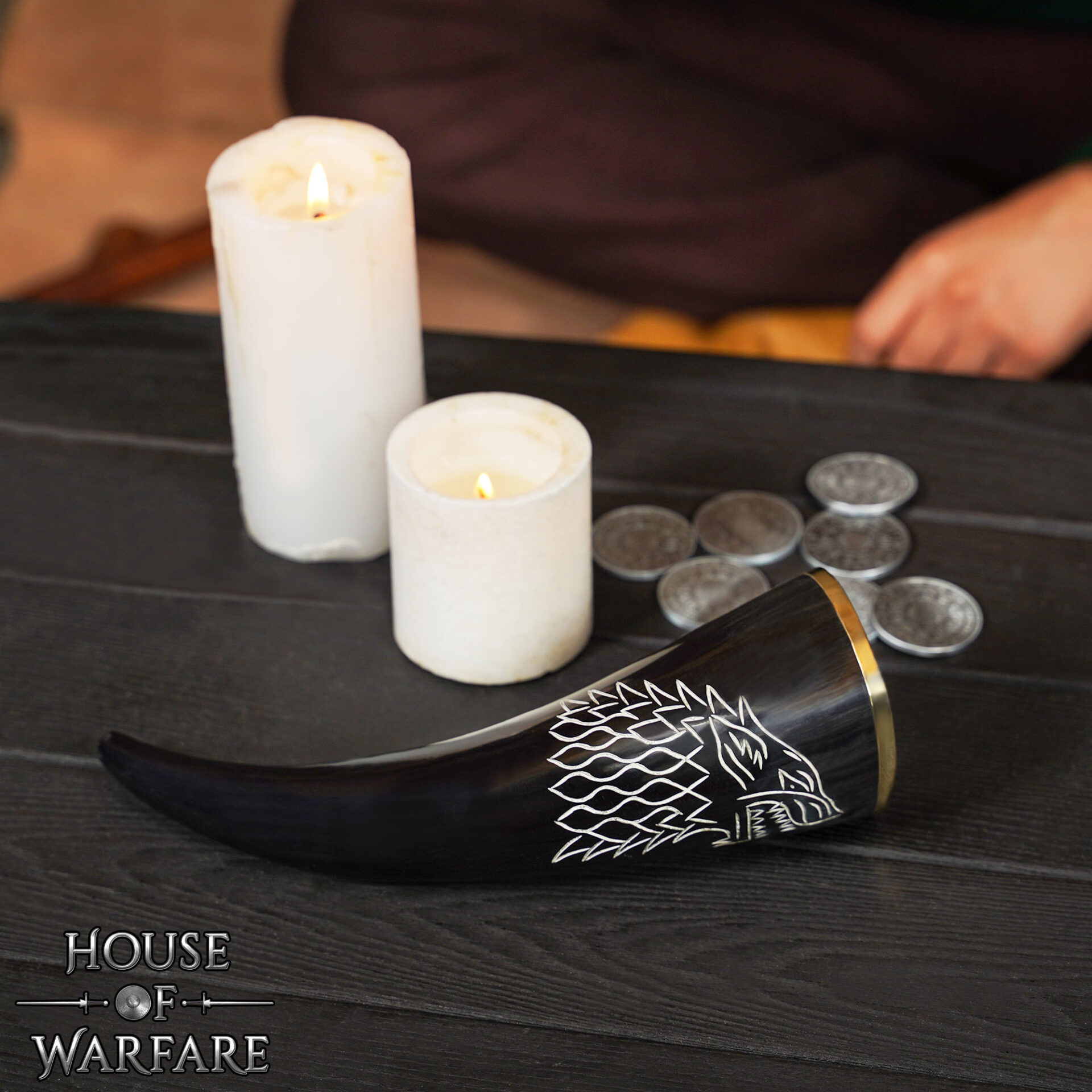 10th Century Viking Drinking Horn with Engraved Wolf Design-700746 6 Drinking Horn