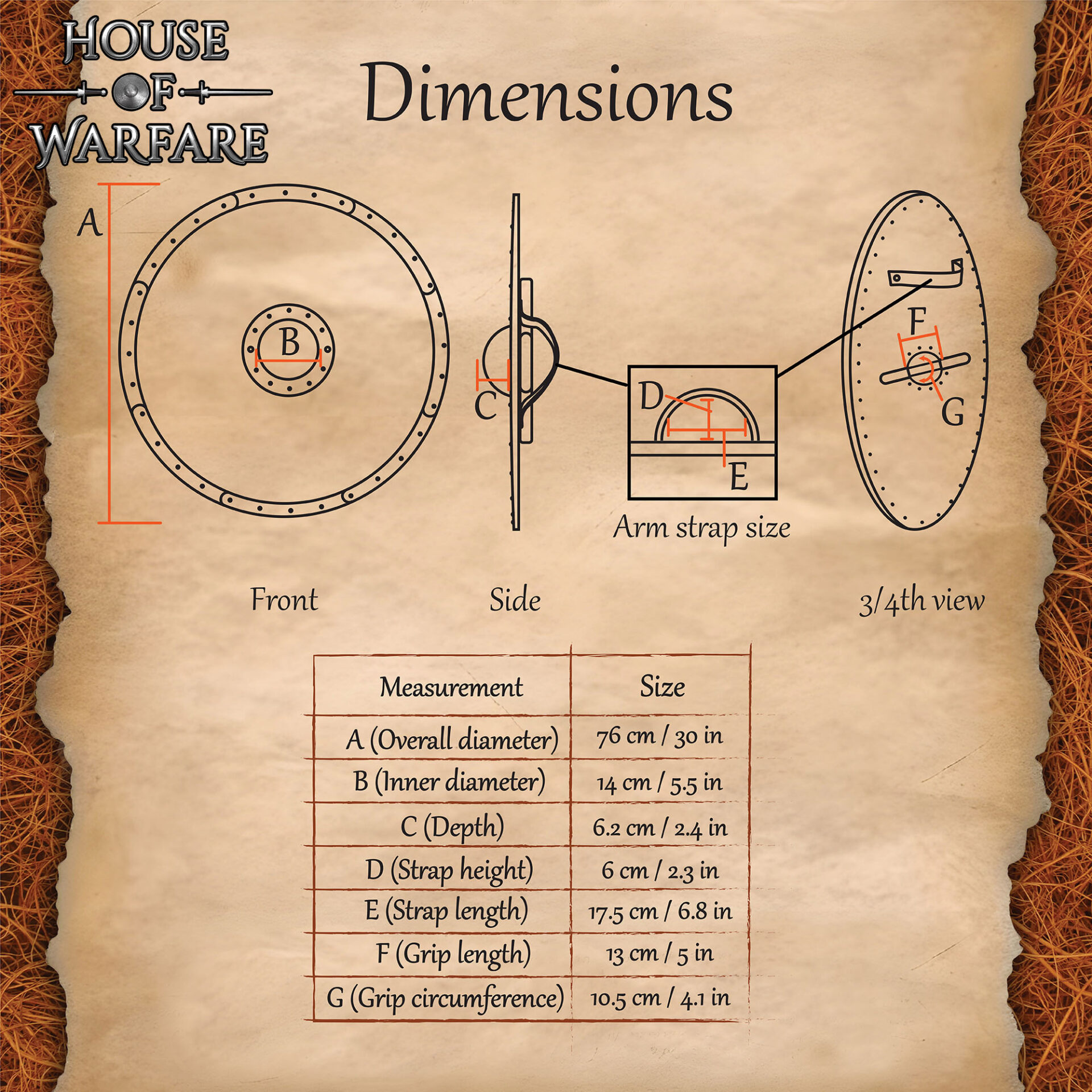 Viking Wooden Shield with Helm of Awe (Aegishjalmur) Round Painted Battle Shield with Steel Boss and Rim Wooden Shield