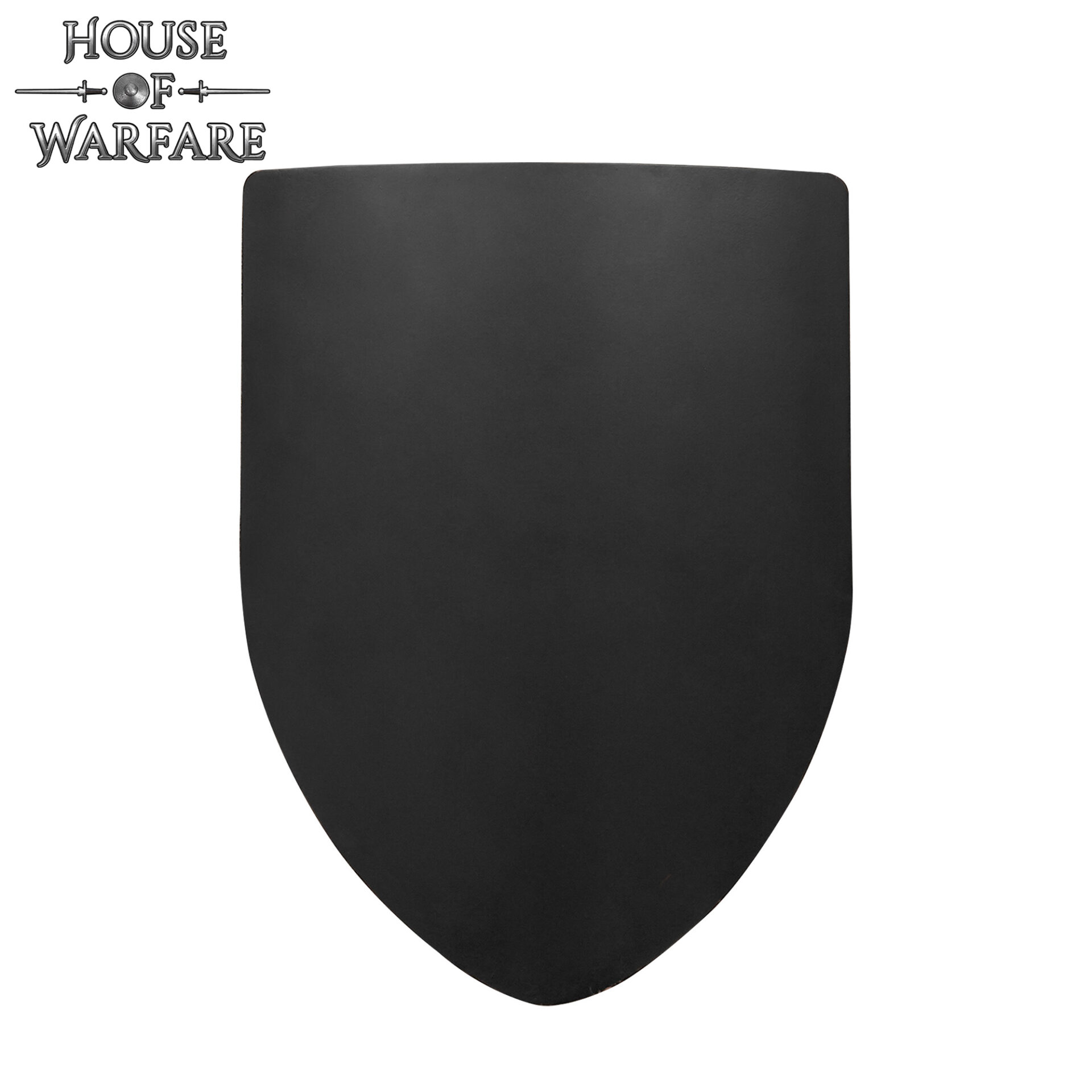 Plain Steel Battle Shield with Chain – Black Heater Shield for DIY, LARP, Stage & Customization Steel Battle Shield