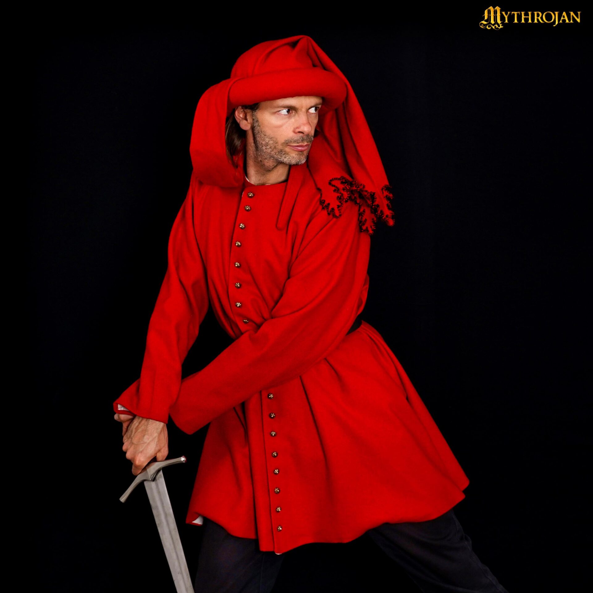 14th Century Late Medieval Wool Chaperon-301072RD 6 Chaperon