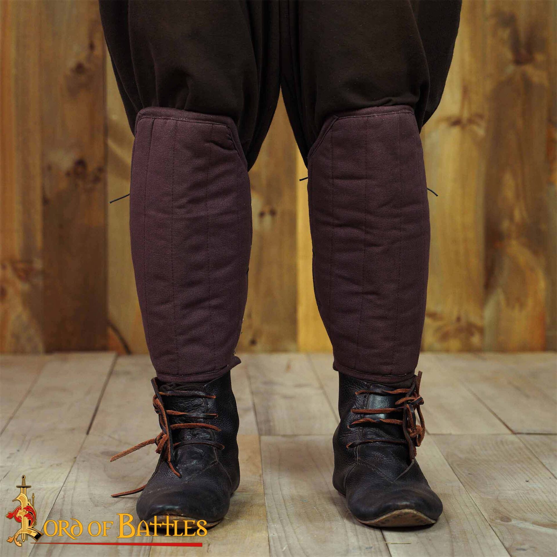 14th Century Medieval Padded Greaves Quilted Cotton Leg Armor Protectors-7205BR 1 Medieval padded Greaves