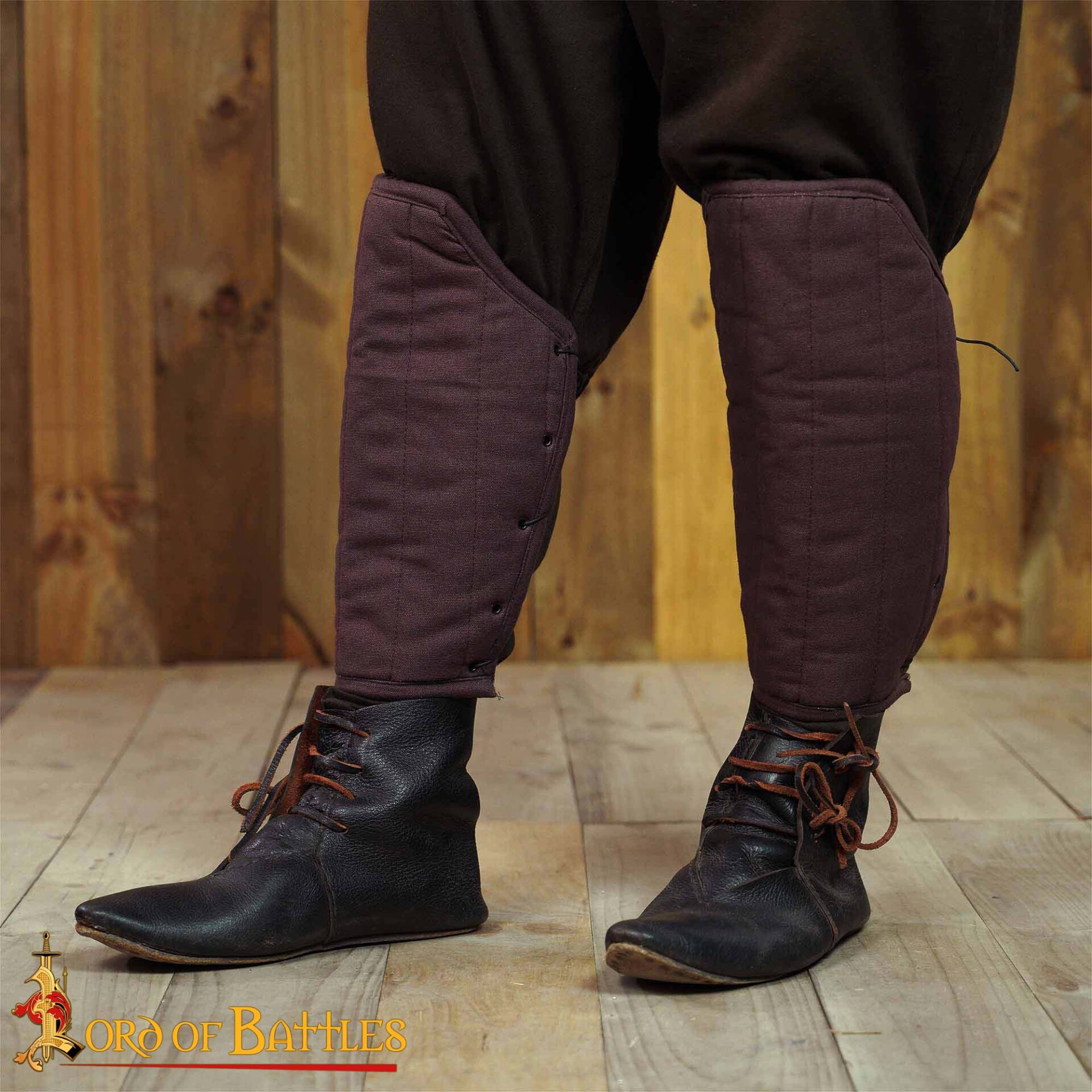 14th Century Medieval Padded Greaves Quilted Cotton Leg Armor Protectors-7205BR Medieval padded Greaves