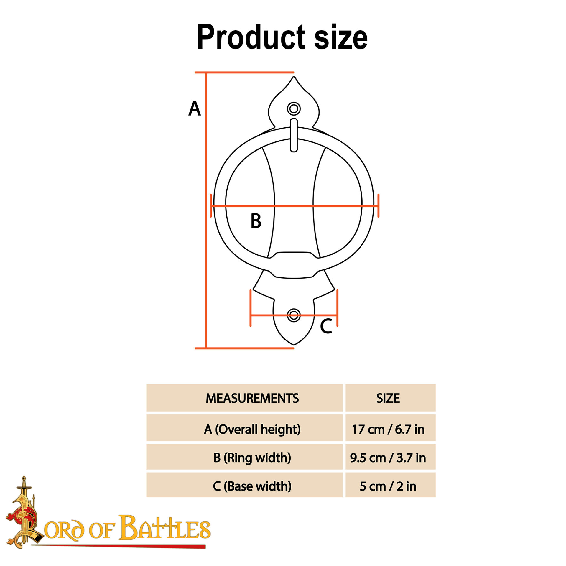 Iron Hand-Forged Medieval Door Knocker – Gothic Medieval Door Knocker