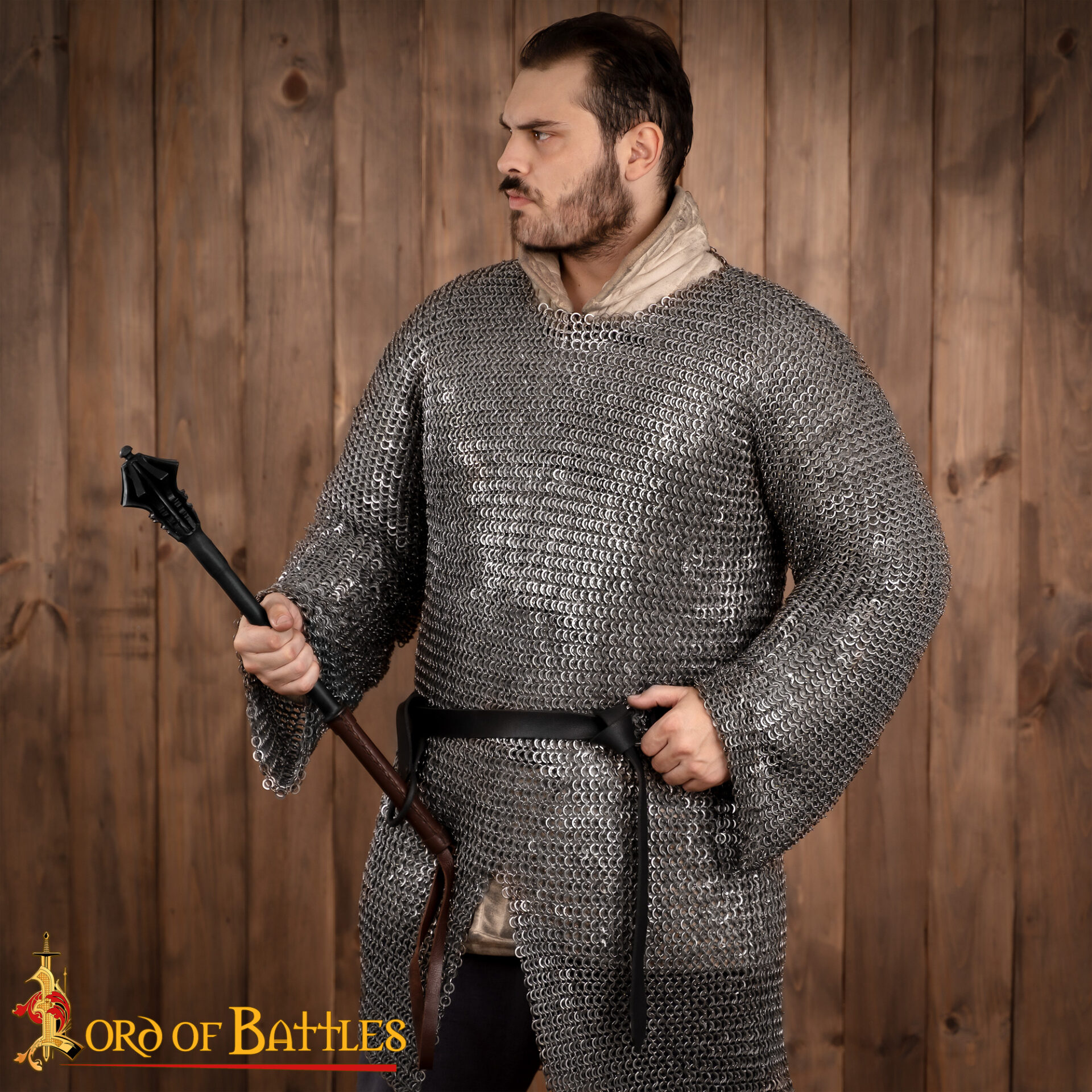 16th Century German Mace – Hand-Forged Steel with Leather Grip Mace