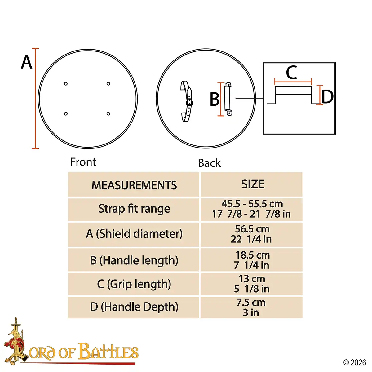 Medieval Round Shield 18 Gauge - Image 3