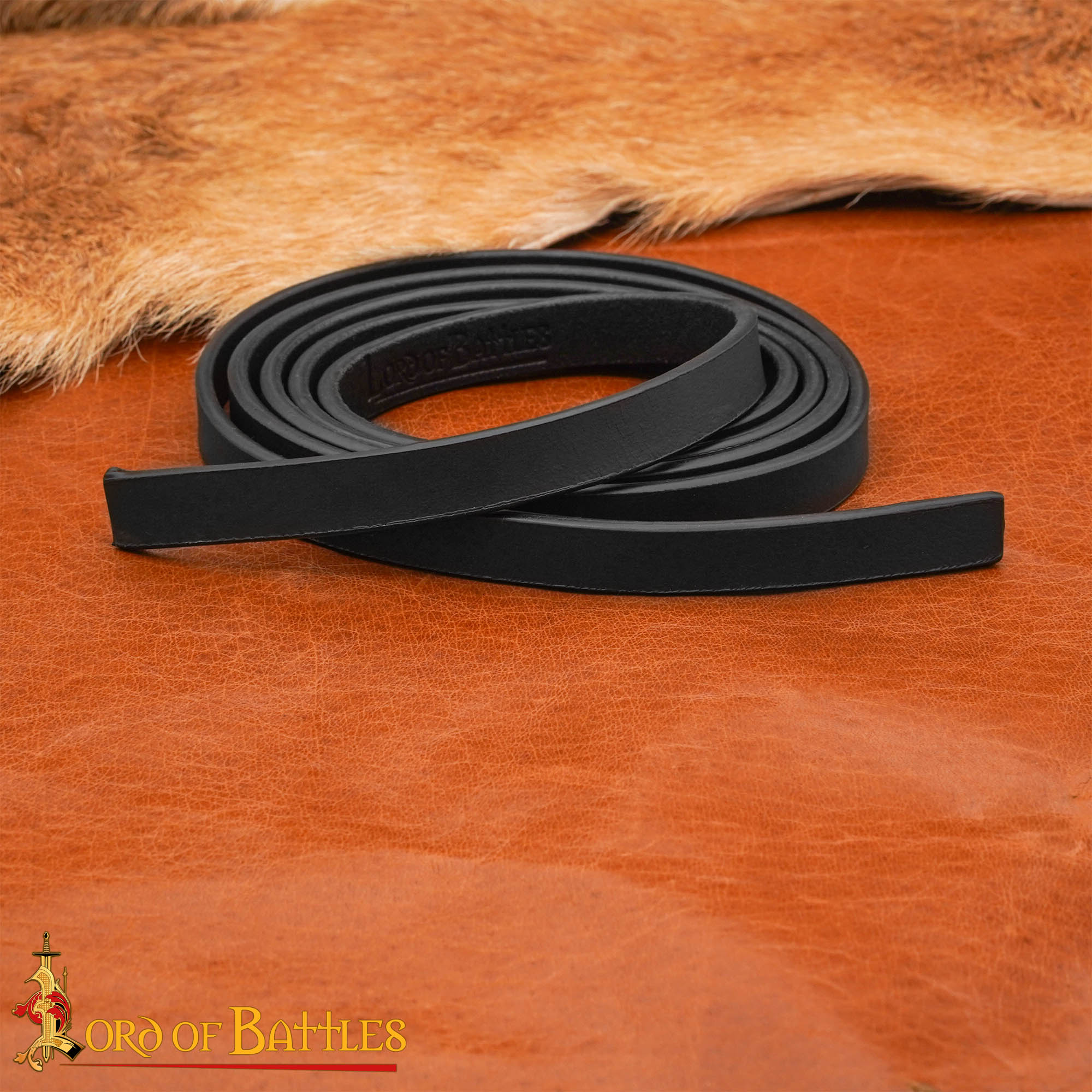 9th–16th Century Plain Black Leather Belt Strap – Medieval Reenactment DIY Belt Blank for Buckles- 25486 5 Leather Belt