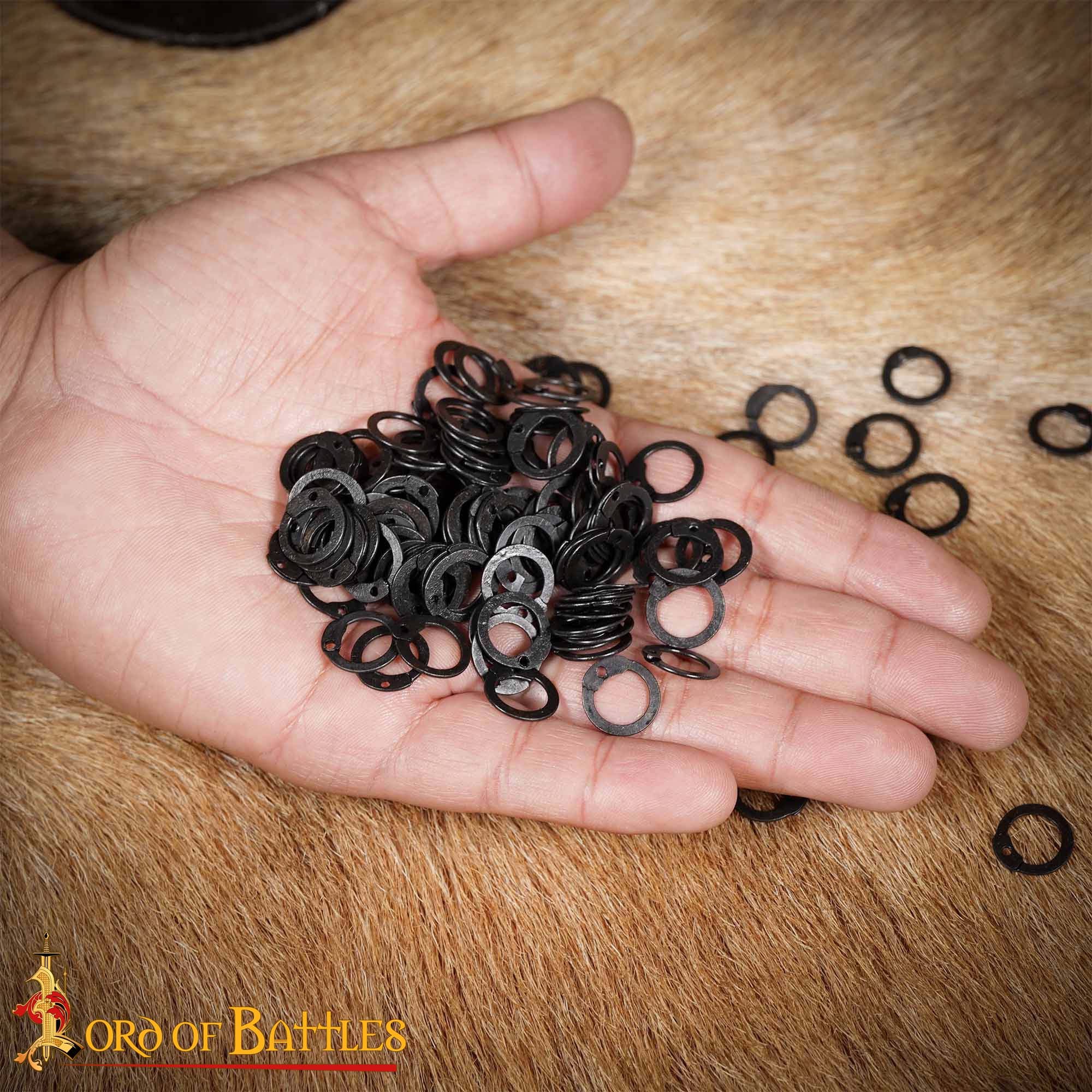 Blackened Loose Chainmail Rings 9 mm 18 Gauge Flat Dome Riveted-848BK 1 loose chainmail rings