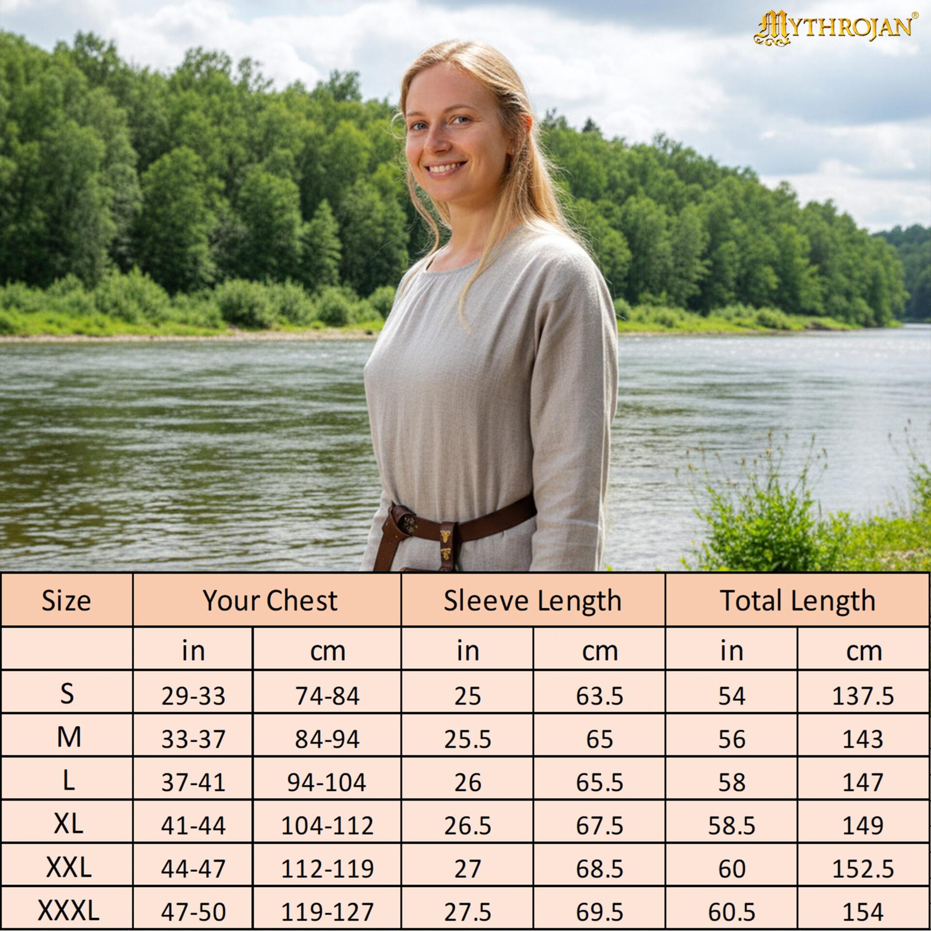 Helga Viking Dress Linen Medieval Women Long Dress- 301078N 2 Helga Viking Dress