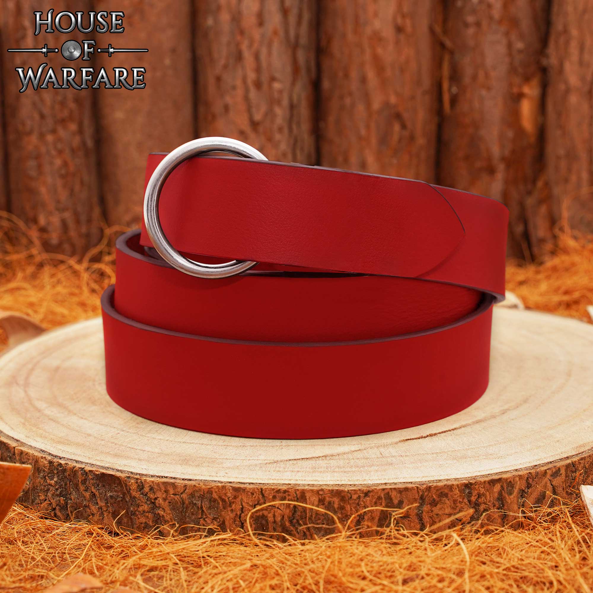 Medieval Leather O-Ring Belt-700453RD 7 Medieval Leather O-Ring Belt