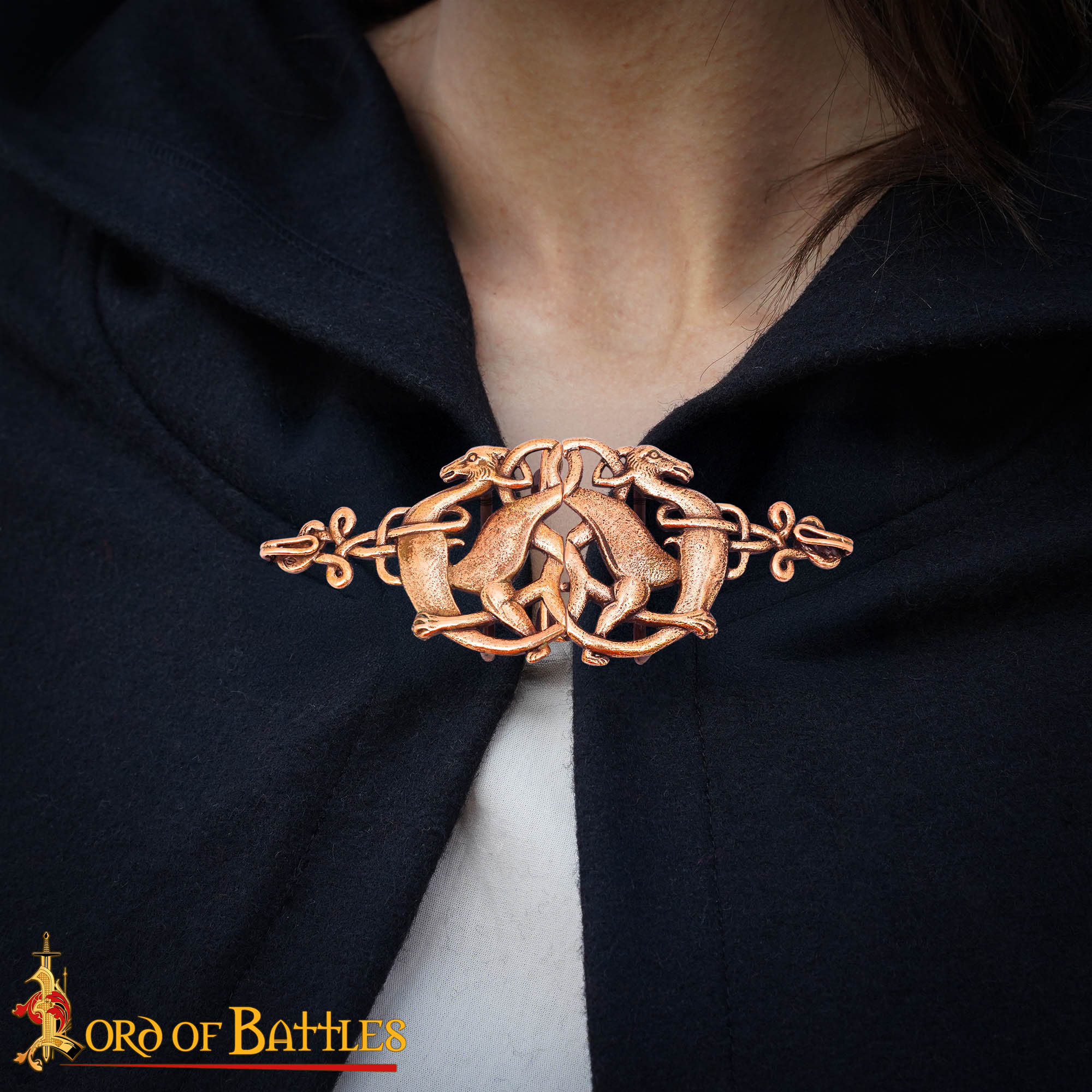 Celtic Deer Cloak Clasp