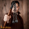 14th Century Double Ball Flail – Medieval Chain Weapon with Wooden Shaft-25567 4
