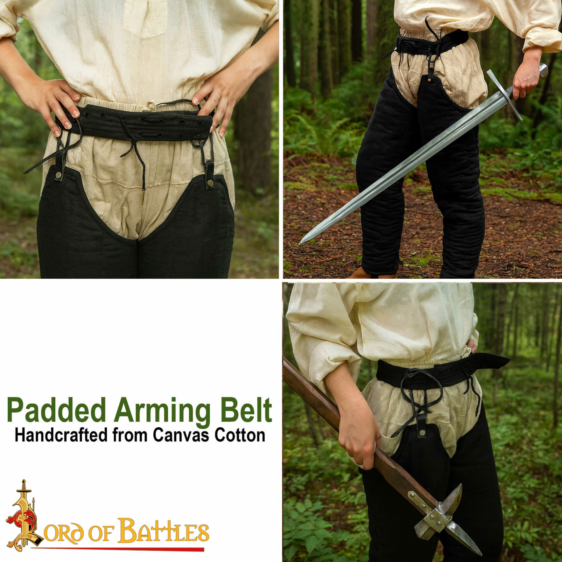 15th Century Medieval Padded Arming Belt Armor Suspension Support-7452BK 8 padded arming belt