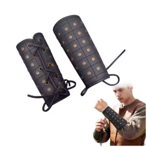 black leather bracers