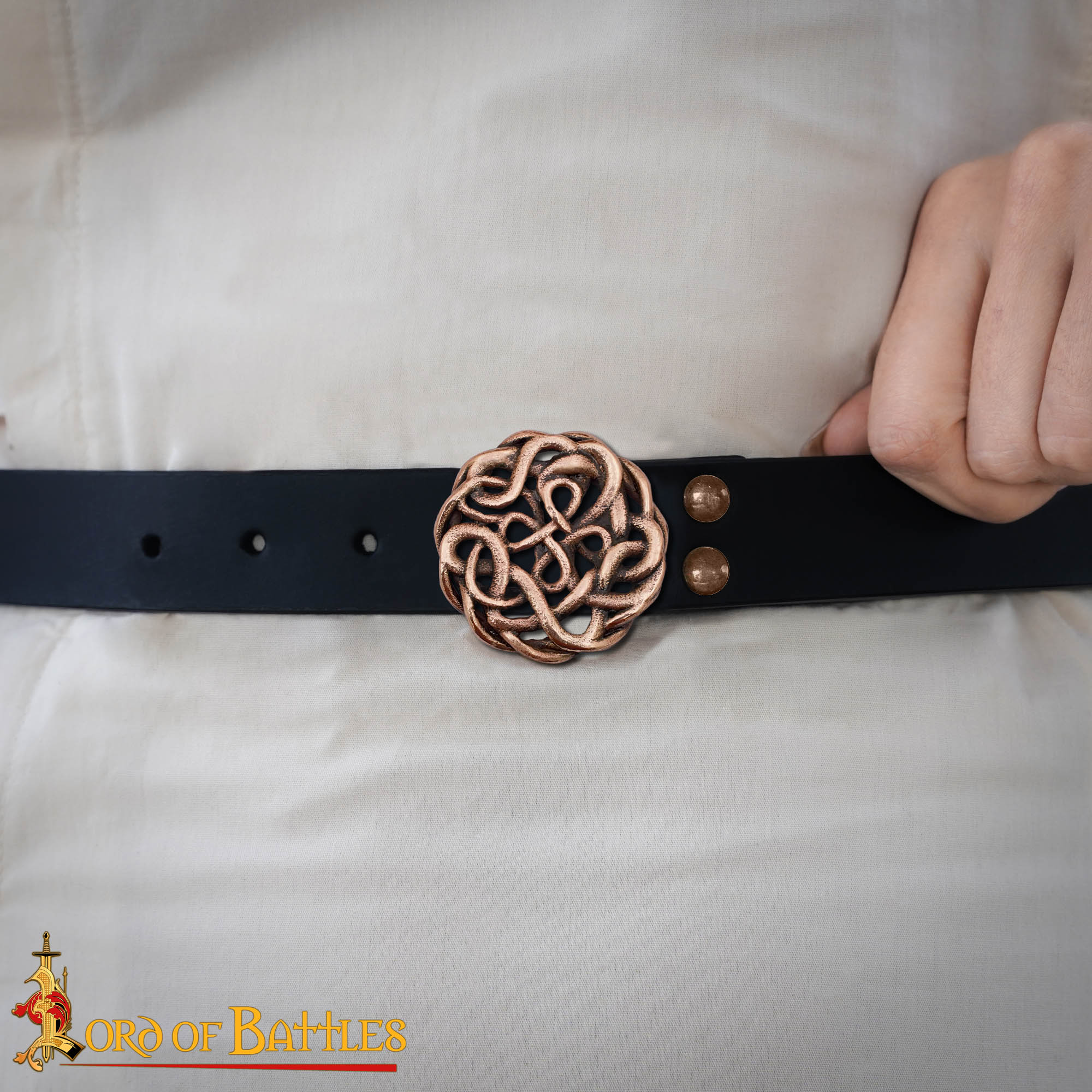 9th Century Antique Bronze Celtic Knotwork Belt Buckle – Early Medieval Design-26452BZAT 4 Solid Bronze Buckle