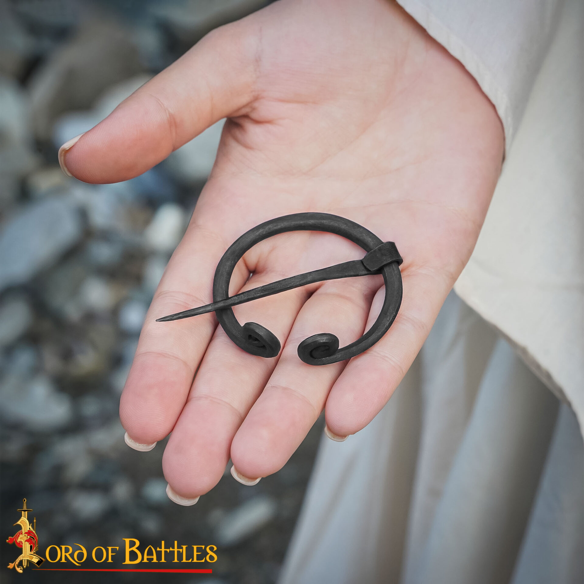 9th Century Viking Hand-Forged Wrought Iron Penannular Brooch-8811 4 Iron Penannular Brooch
