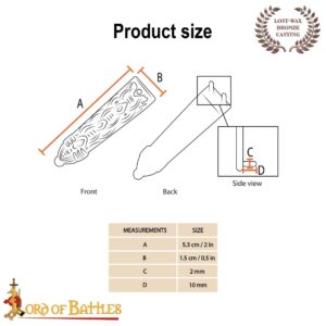 Solid Bronze Viking Belt End