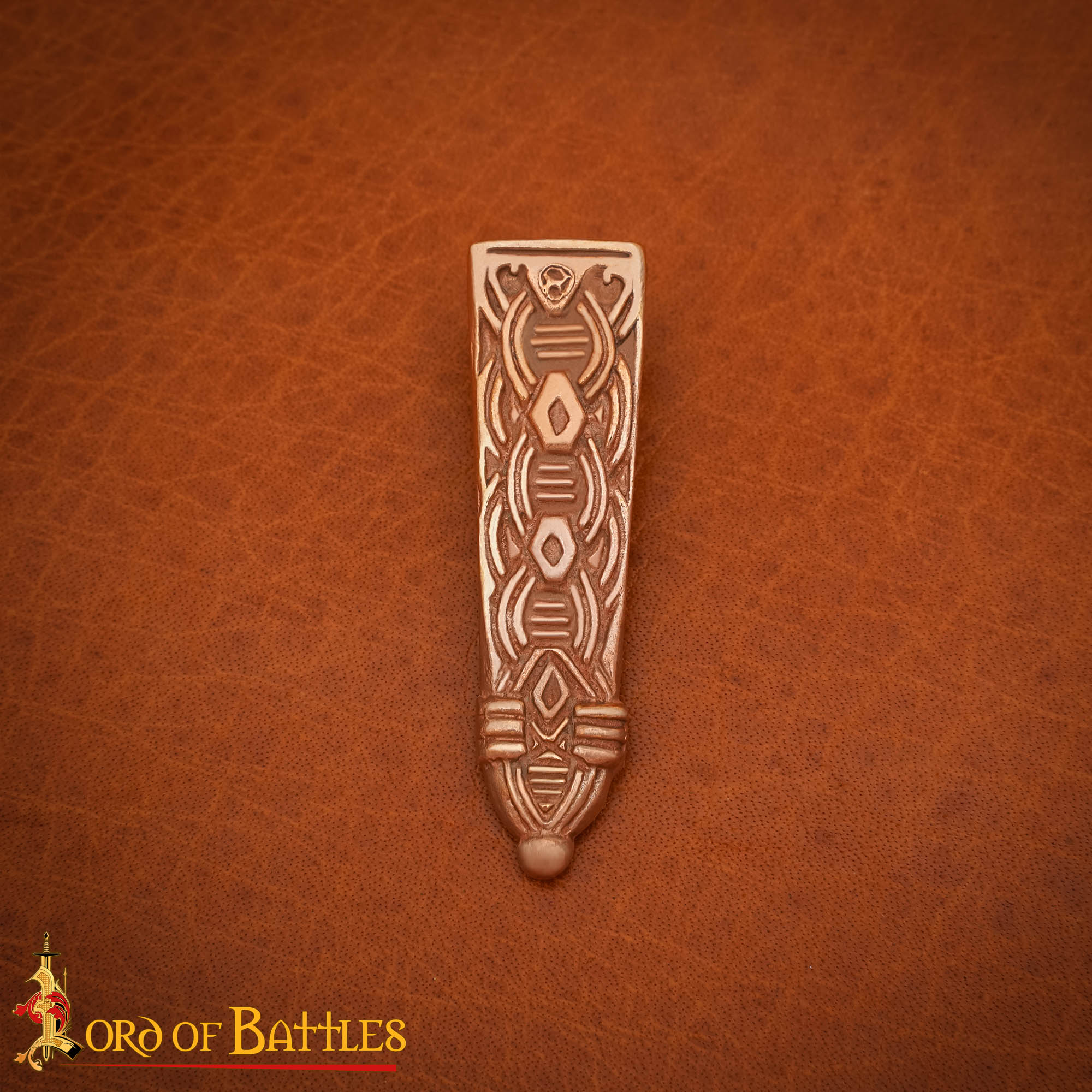 9th–10th Century Viking Bronze Belt End – Norse Strap Tip for Historical Reenactment-26450BZ Solid Bronze Viking Belt End