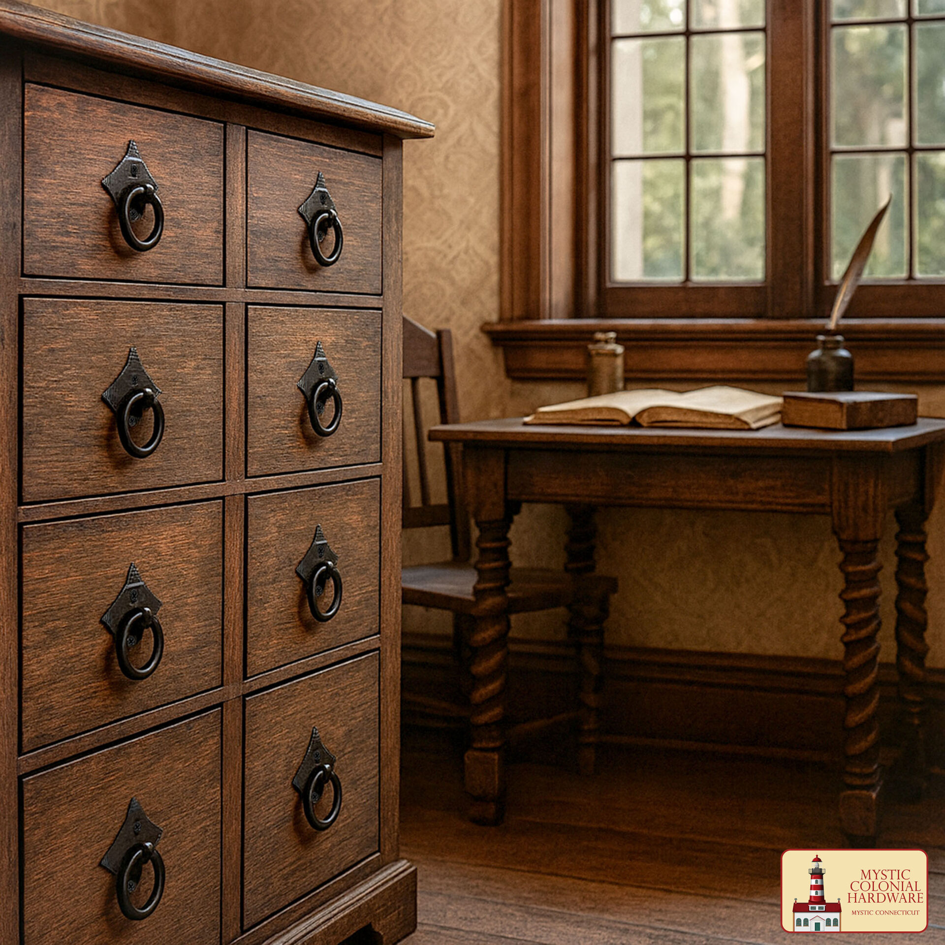 Colonial Era Cast Iron Ring Door Knockers-500077 4 Ring Pull