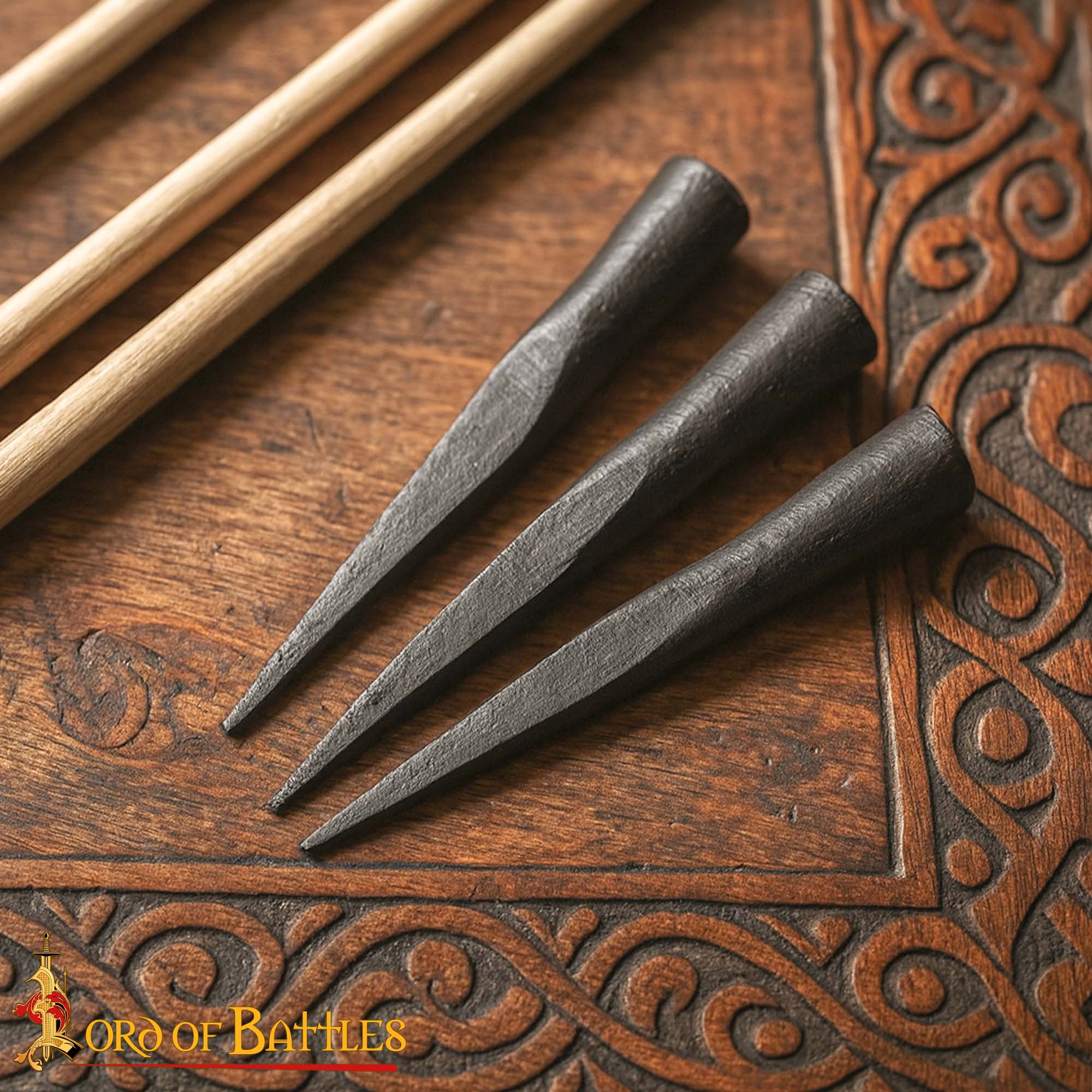 Medieval Bodkin Arrowhead Hand-Forged Iron Longbow Tip 14th Century War Arrow Replica - 1204-3PCS 4 Bodkin Arrowhead