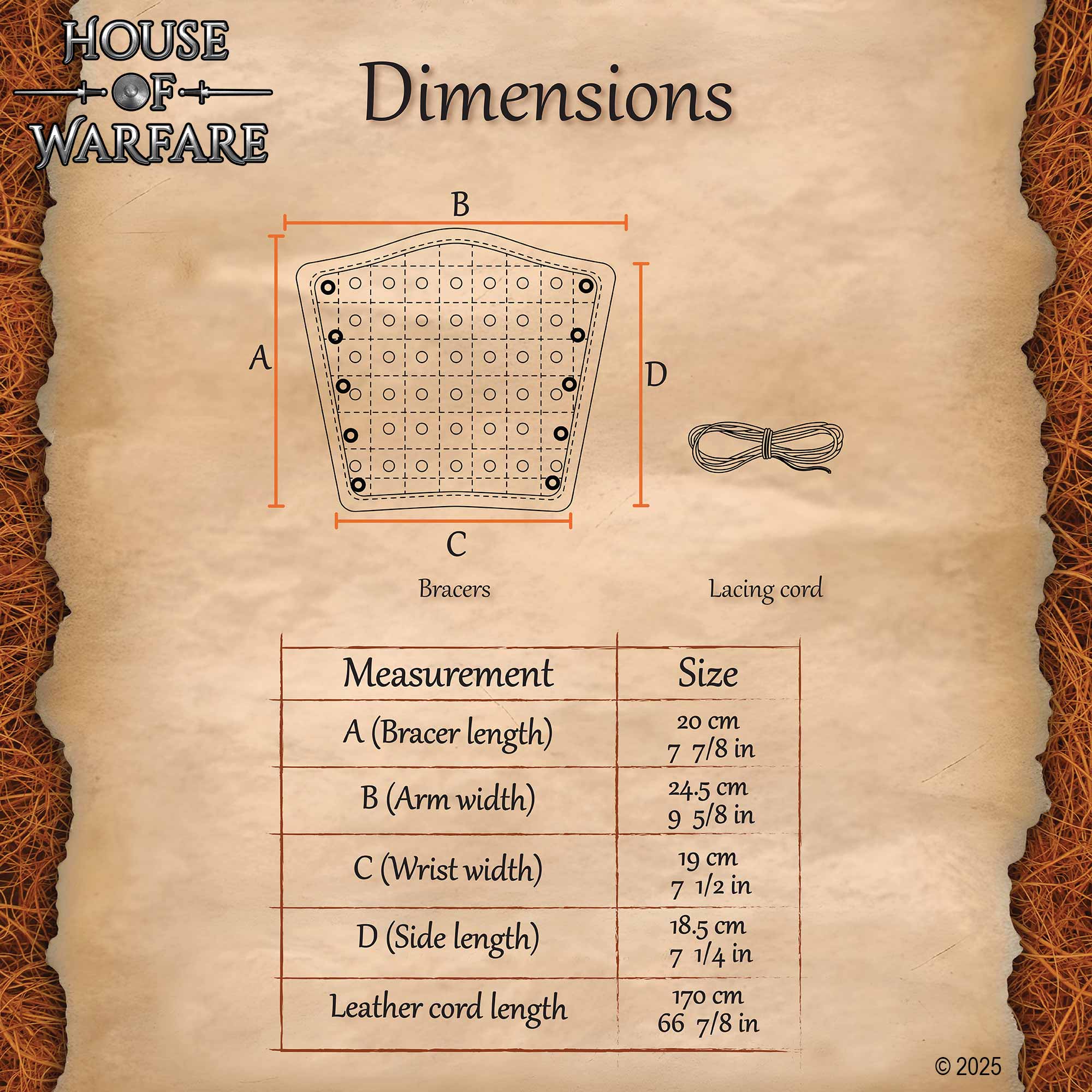 Medieval Leather Bracers with Brass Rivets with Leather Cord Lacing-701759BK 2 Bracers