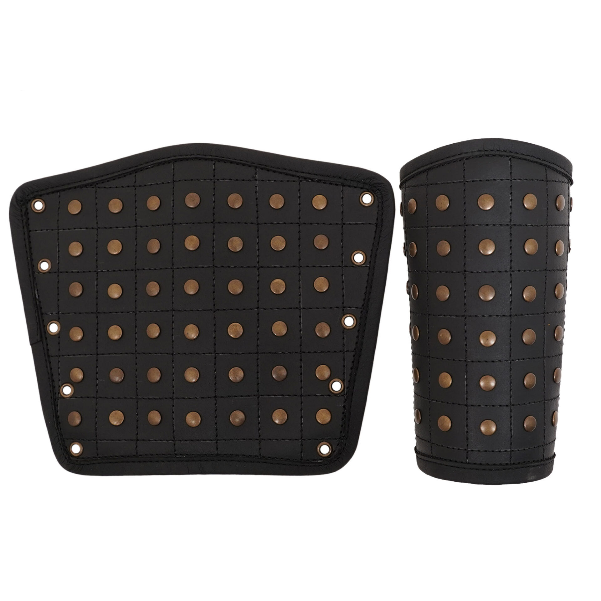 Medieval Leather Bracers with Brass Rivets with Leather Cord Lacing-701759BK 3 Bracers