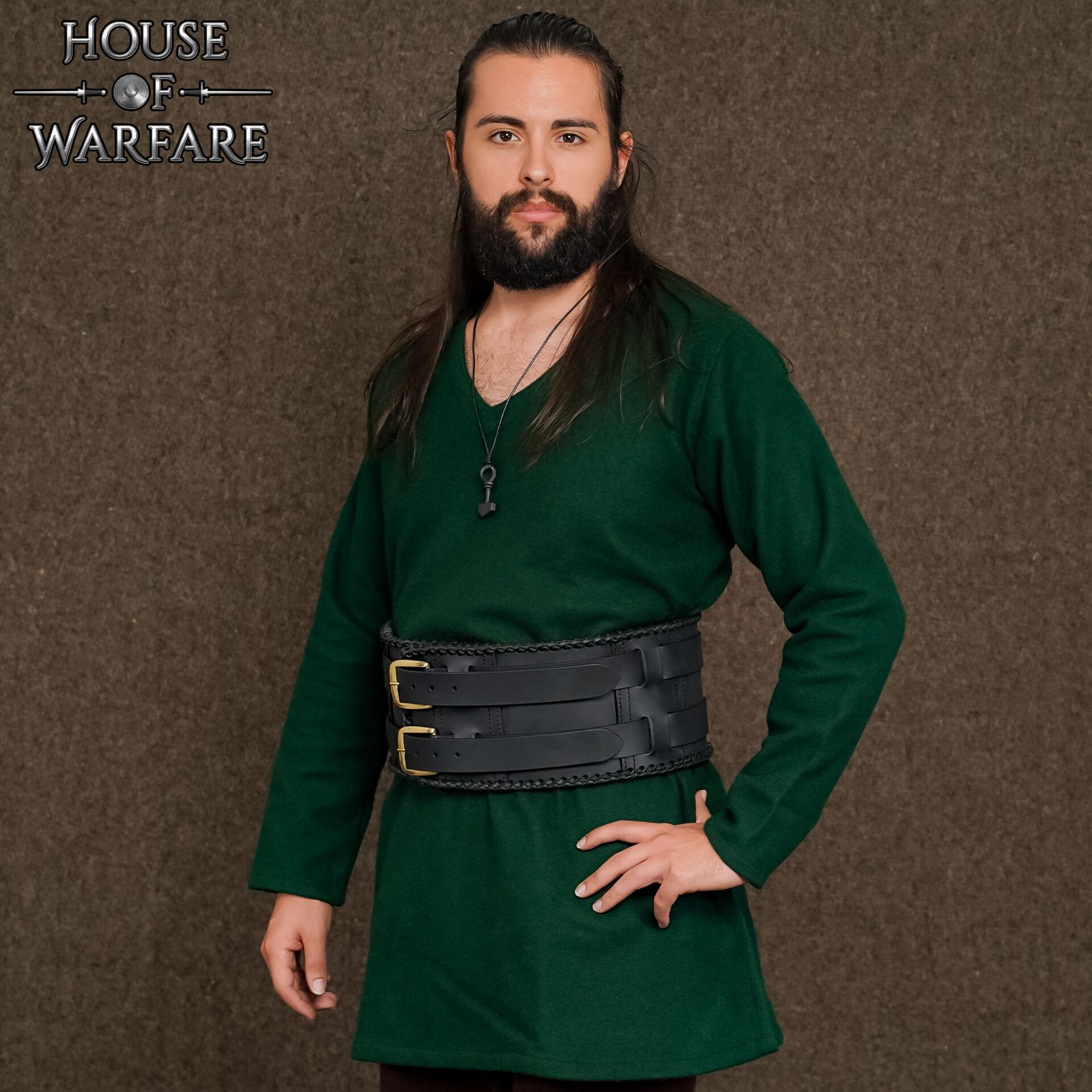 Medieval Leather Warrior’s Wide Laced Belt-701371 1 Wide Laced Belt