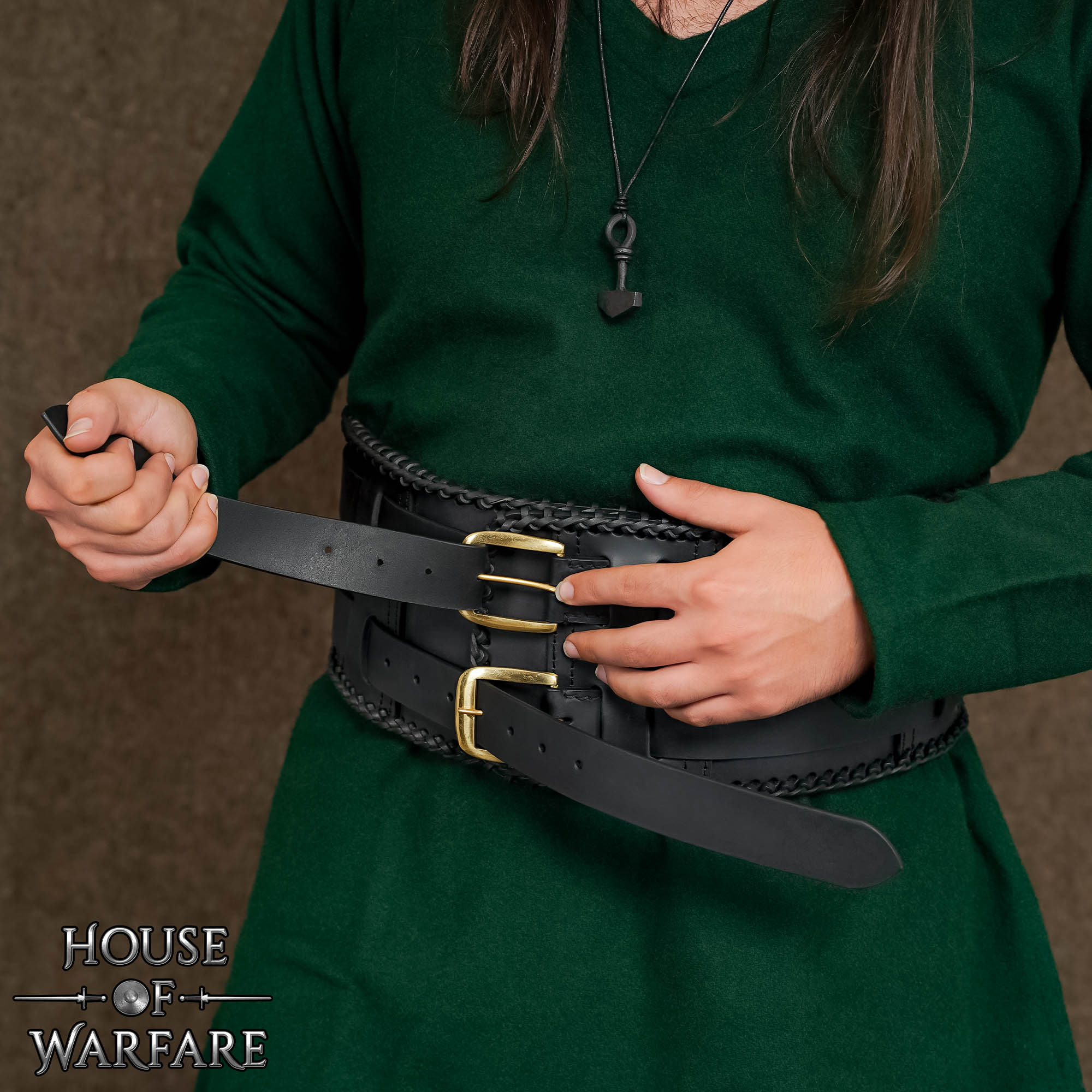 Medieval Leather Warrior’s Wide Laced Belt-701371 4 Wide Laced Belt