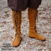 Medieval Suede Leather Long Boots-701567BR Genuine Suede Leather Long Medieval Boots