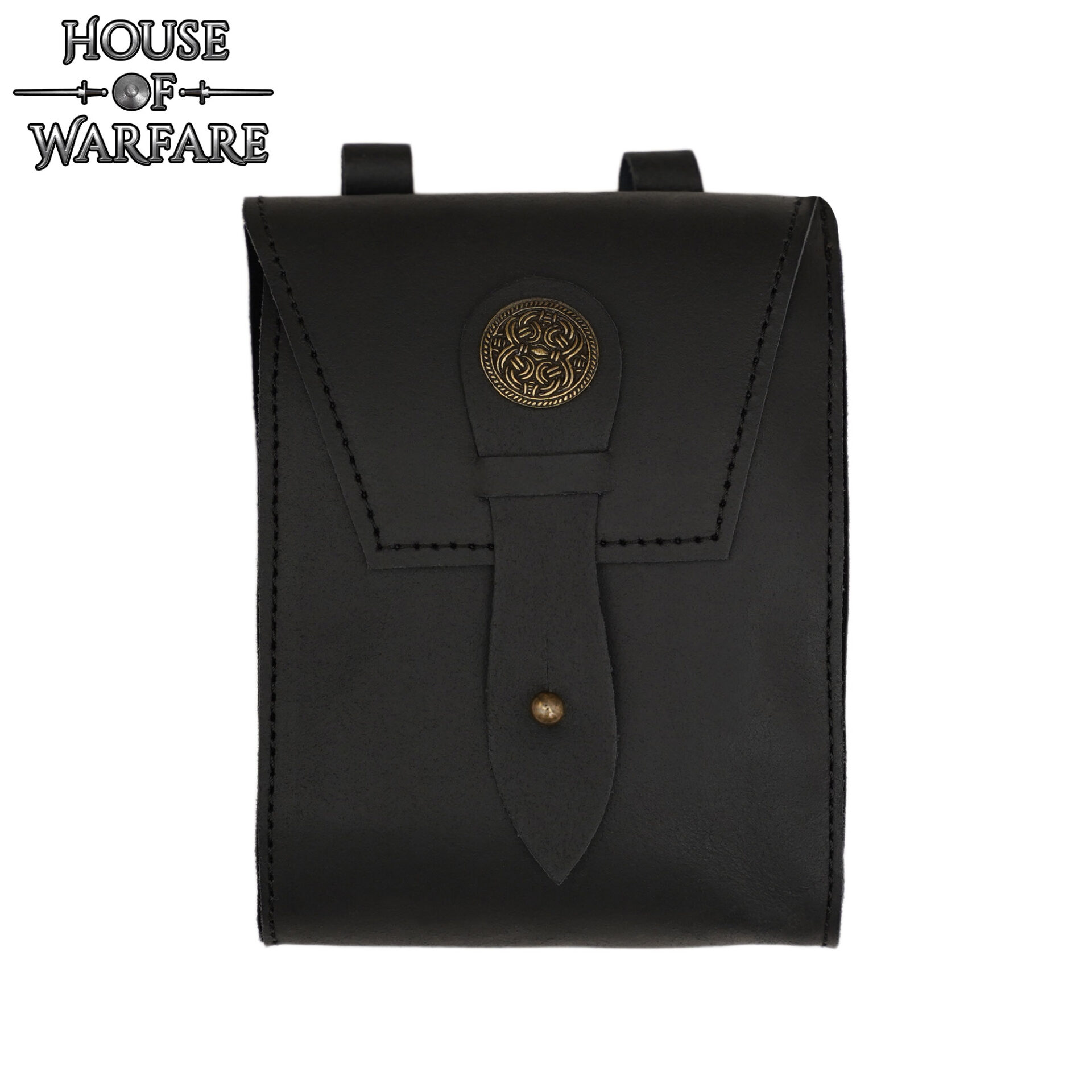 Medieval handcrafted leather bag-701778BK 3 Medieval Leather Belt Pouch