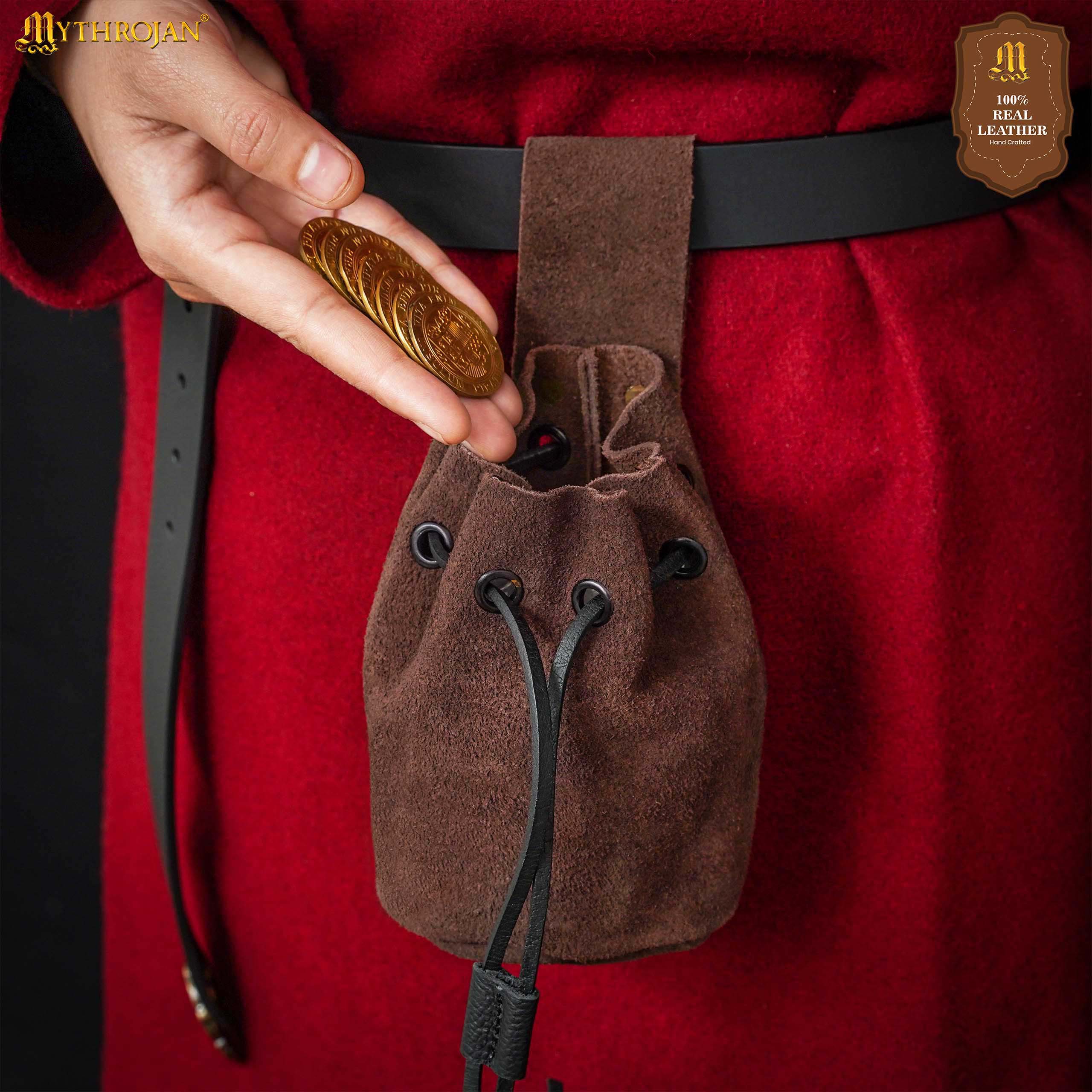 Medieval-leather-drawstring-belt-pouch-300755CB 1 Pouch