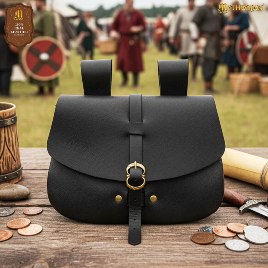 medieval leather bag