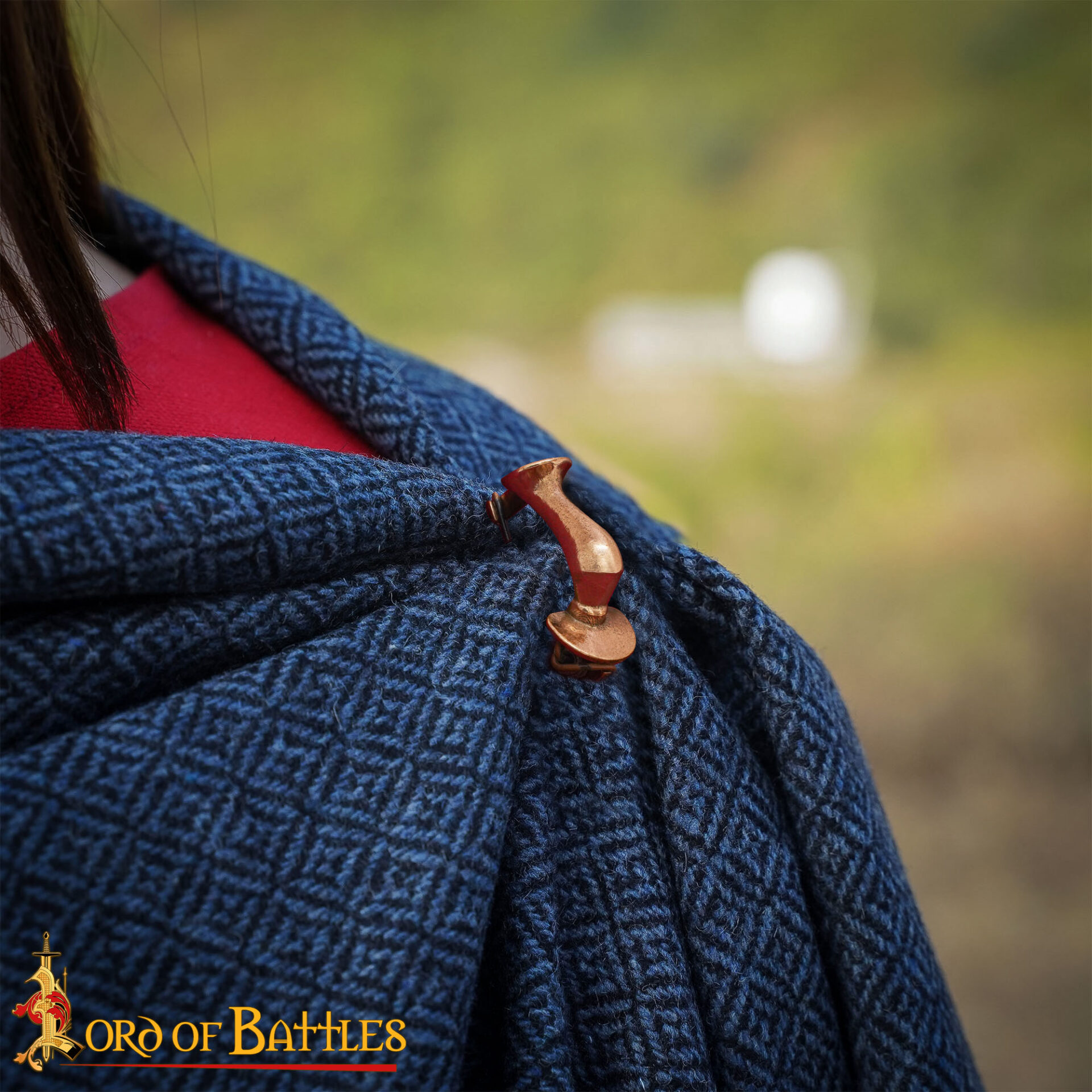 Roman Era Solid Antique Bronze Bow Fibula Brooch Cloak Pin-26429BZSAT-BZ 5 Bronze Fibula