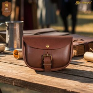 The Medieval Burglar Leather Belt Pouch Coin & Essentials Bag for LARP, SCA & Renaissance Costume-300289 Leather Belt Pouch